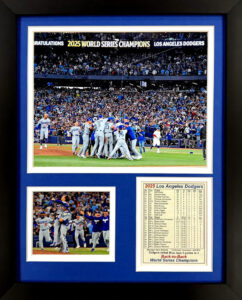 Framed 2025 World Series Champions memorabilia 